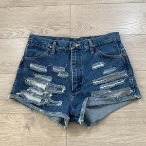 Wrangler Vintage Distressed High Rise Jean Jean shorts